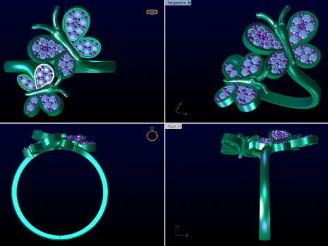 Butterfly ring - Womens ring - N913608 3D Print Model