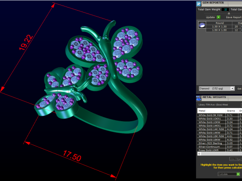 Butterfly ring - Womens ring - N913608 Modello di stampa 3D