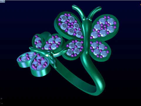 Butterfly ring - Womens ring - N913608 3D Print Model
