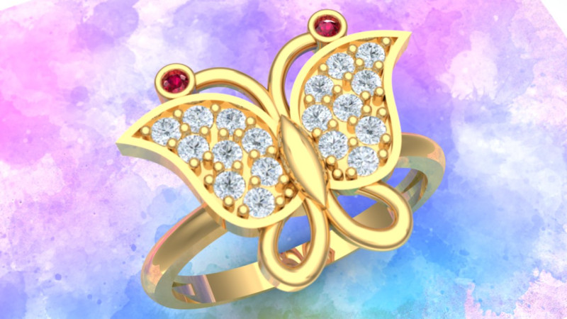 Butterfly ring - Womens ring - N913914 3D printmodel .c4d .max .obj .3ds .fbx .stl .blend