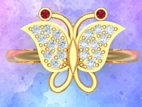 Butterfly ring - Womens ring - N913914 3D printmodel