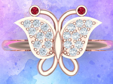 Butterfly ring - Womens ring - N913914 3D printmodel