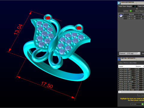 Butterfly ring - Womens ring - N913914 3D printmodel