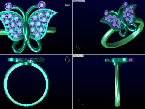 Butterfly ring - Womens ring - N913914 3D printmodel