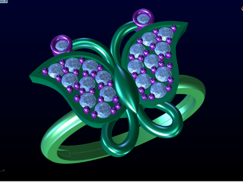 Butterfly ring - Womens ring - N913914 3D printmodel
