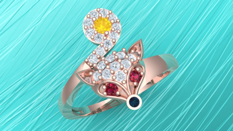 Fox ring - Womens ring - N126 3D Принт Модель .c4d .max .obj .3ds .fbx .stl .blend