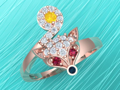 Fox ring - Womens ring - N126 3D Принт Модель
