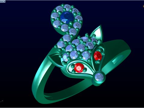Fox ring - Womens ring - N126 3D Принт Модель