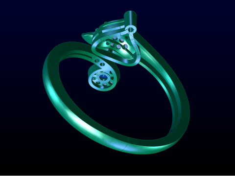 Fox ring - Womens ring - N126 3D Принт Модель