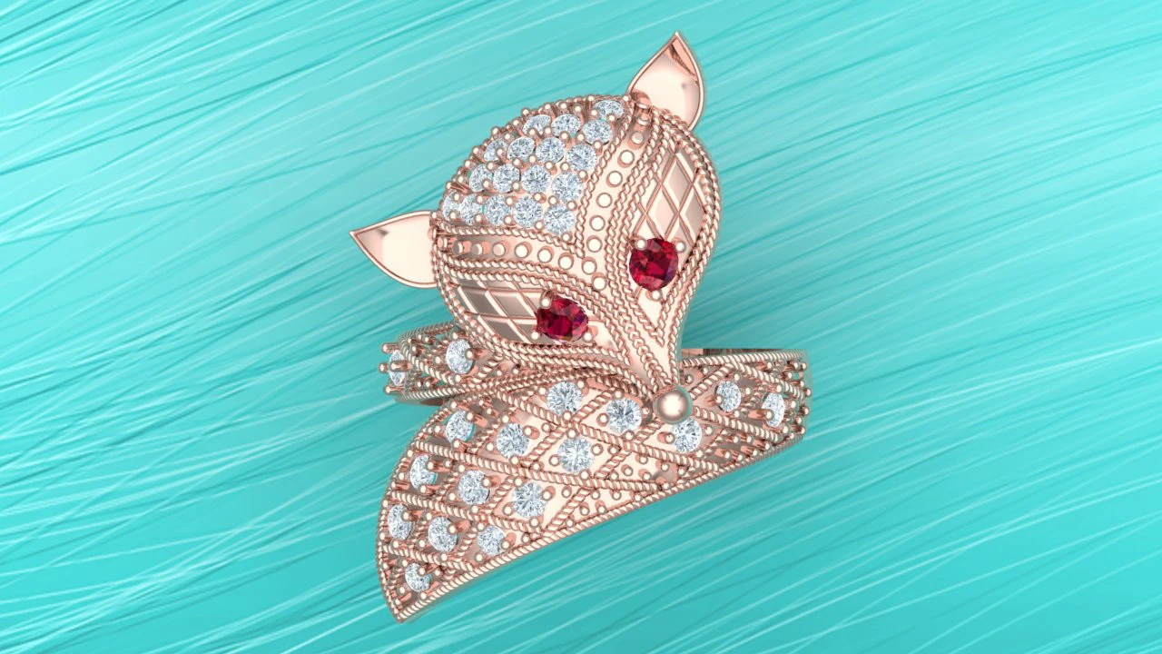 Fox ring - Womens ring - N913953 3D Print Model .c4d .max .obj .3ds .fbx .stl .blend 