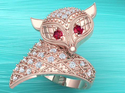 Fox ring - Womens ring - N913953 Modelo de impresión 3D