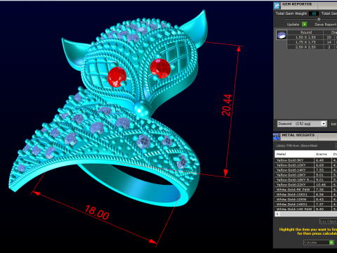 Fox ring - Womens ring - N913953 Modelo de impresión 3D