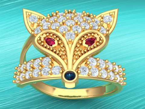 Fox ring - Womens ring - N914915 3D Принт Модель