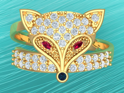 Fox ring - Womens ring - N914915 Modello di stampa 3D