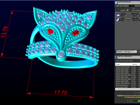 Fox ring - Womens ring - N914915 Modello di stampa 3D