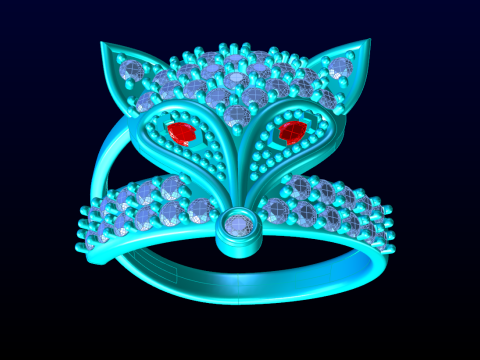 Fox ring - Womens ring - N914915 Modello di stampa 3D