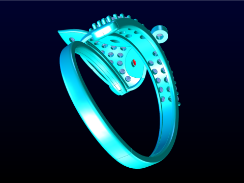 Fox ring - Womens ring - N914915 Modello di stampa 3D