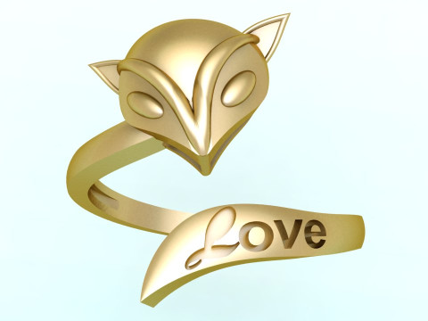 Fox ring - Womens ring - N914047 Model do druku 3D