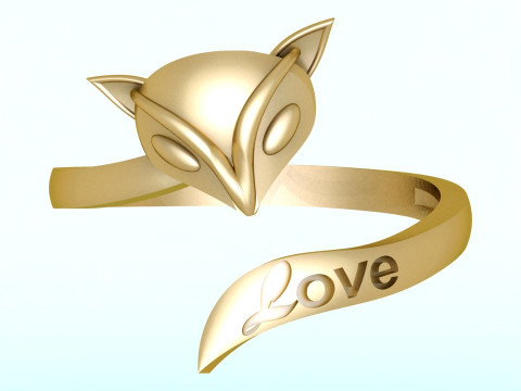 Fox ring - Womens ring - N914047 Model do druku 3D