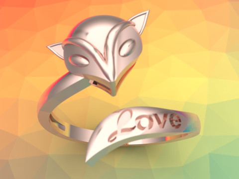 Fox ring - Womens ring - N914047 Model do druku 3D