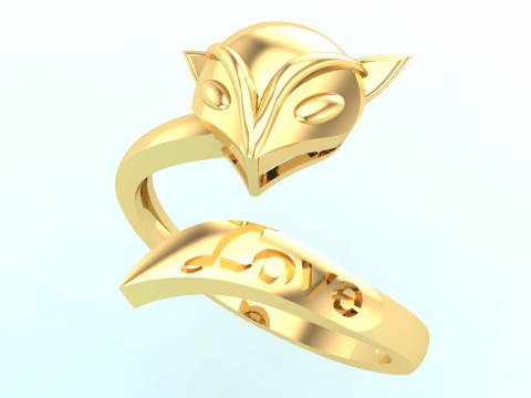 Fox ring - Womens ring - N914047 Model do druku 3D