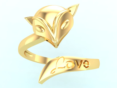 Fox ring - Womens ring - N914047 Model do druku 3D