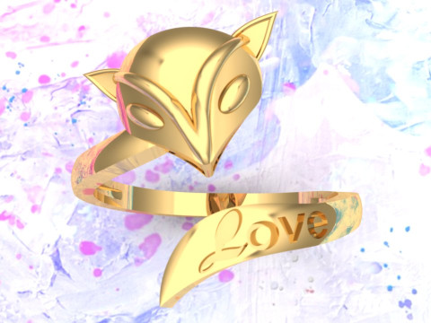 Fox ring - Womens ring - N914047 Model do druku 3D