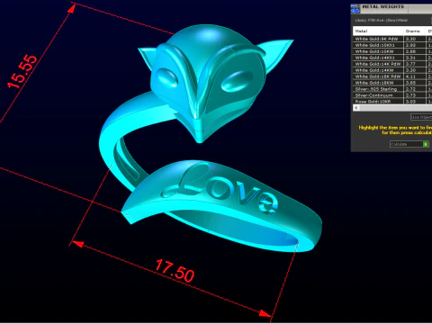 Fox ring - Womens ring - N914047 3D Print Model