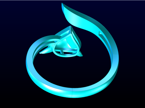 Fox ring - Womens ring - N914047 Model do druku 3D