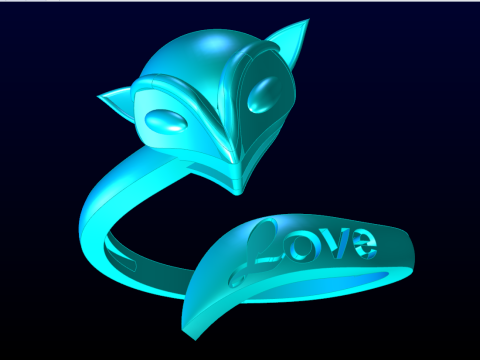 Fox ring - Womens ring - N914047 Model do druku 3D