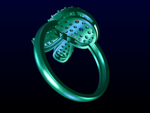 Rabbit ring - Womens ring - N133 3D Druckmodell