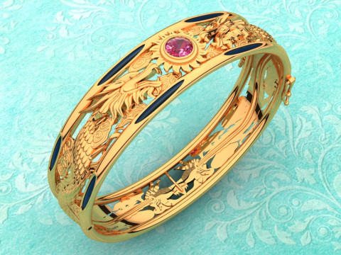 Dragon bracelet - Mens bracelet - N914115 Modelo de impresión 3D