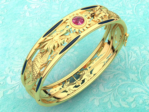 Dragon bracelet - Mens bracelet - N914115 Modelo de impresión 3D