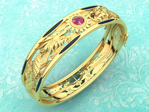 Pulseira drag&atilde;o - Pulseira masculina - N914115 Modelo de Impressão 3D