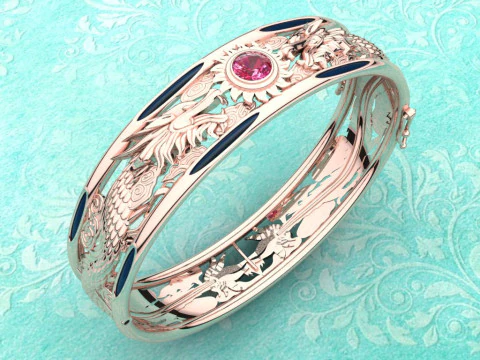 Pulseira drag&atilde;o - Pulseira masculina - N914115 Modelo de Impressão 3D