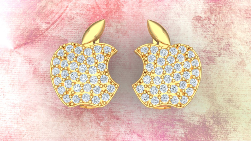 Apple earrings - N915252 Modelo de Impressão 3D .c4d .max .obj .3ds .fbx .stl .blend 