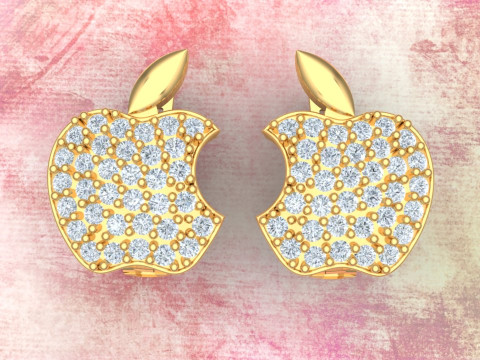 Apple earrings - N915252 Modèles 3D en vedette