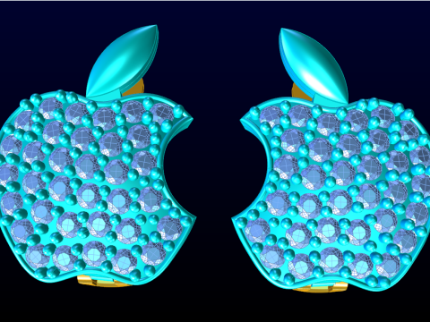 Apple earrings - N915252 Modelo de Impressão 3D