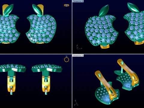 Apple earrings - N915252 3D Print Model
