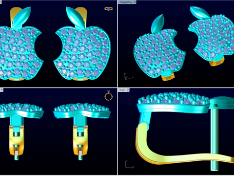 Apple earrings - N915252 Modelo de Impressão 3D