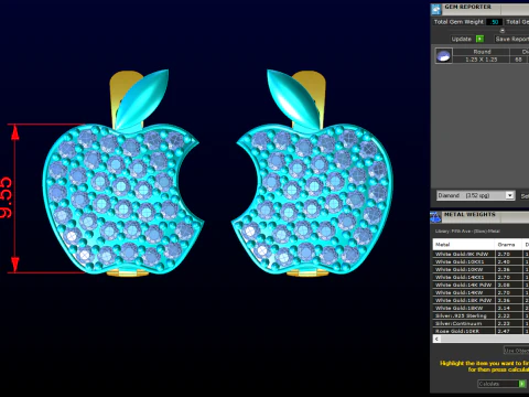Apple earrings - N915252 3D Print Model
