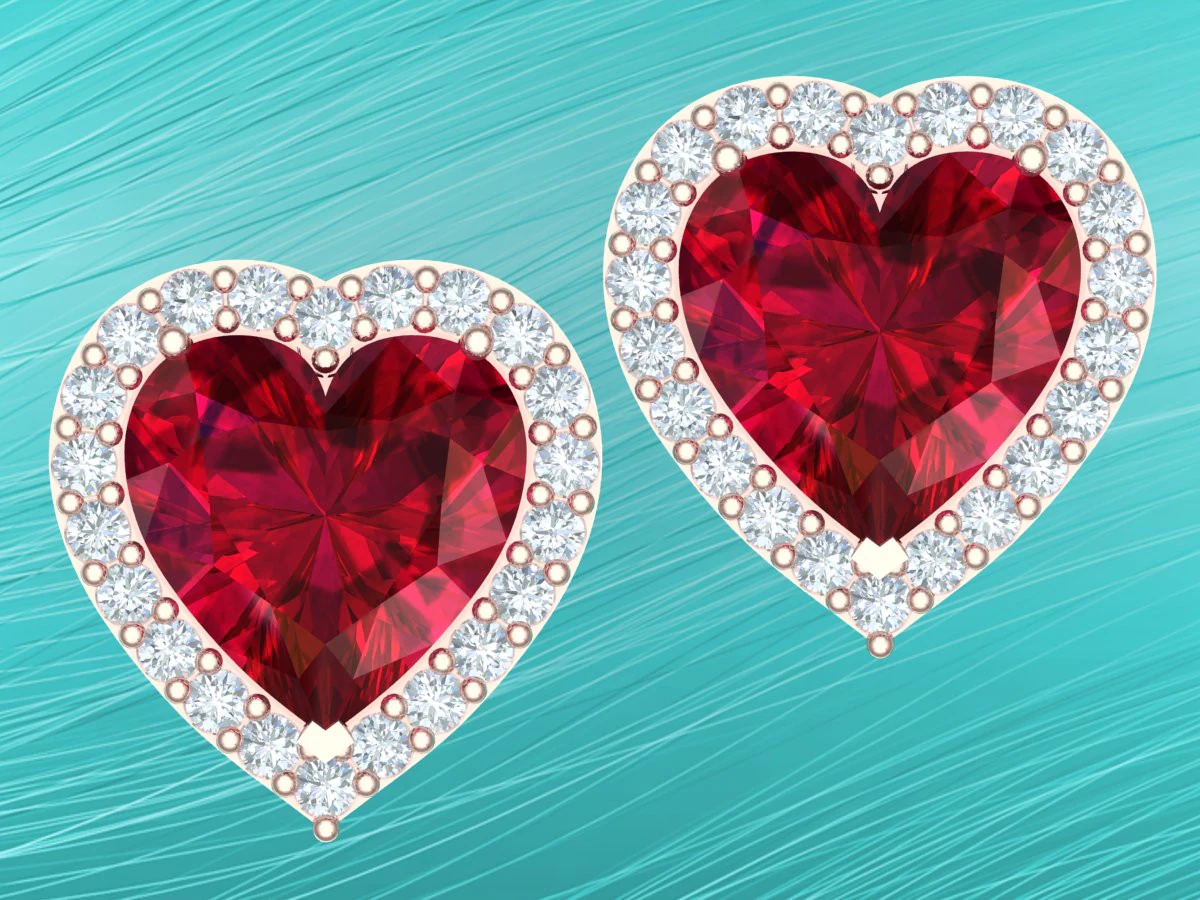 Heart earrings - Love earrings - N915348 3D Print Model .c4d .max .obj .3ds .fbx .stl .blend 