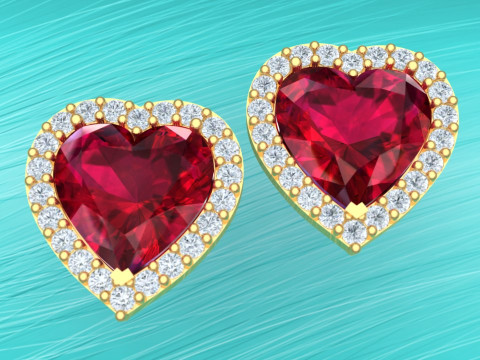 Heart earrings - Love earrings - N915348 Modello di stampa 3D