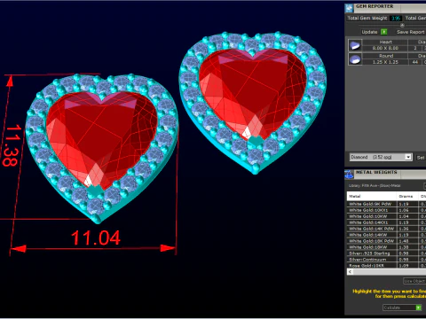 Heart earrings - Love earrings - N915348 3D Print Model