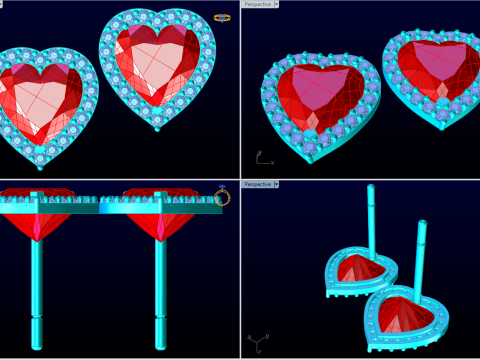 Heart earrings - Love earrings - N915348 Modello di stampa 3D