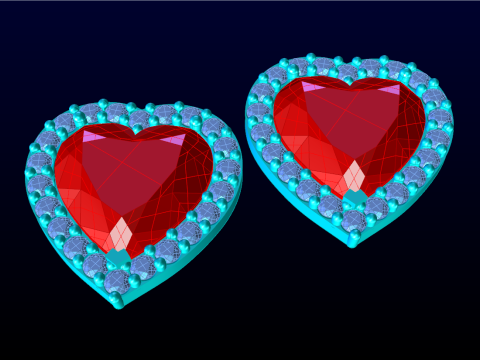 Heart earrings - Love earrings - N915348 Modello di stampa 3D