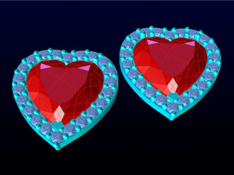 Heart earrings - Love earrings - N915348 3D Print Model
