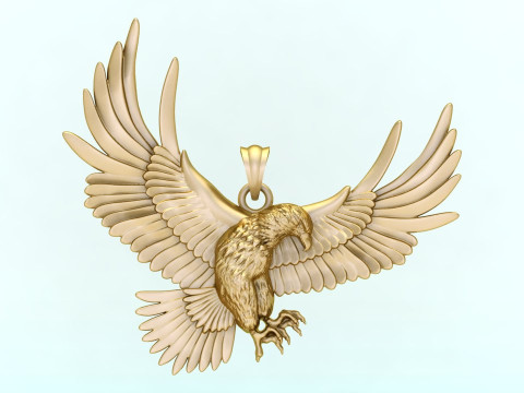 Eagle pendant - Mens pendant - N330 3Dプリントモデル