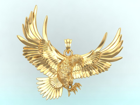 Eagle pendant - Mens pendant - N330 3Dプリントモデル