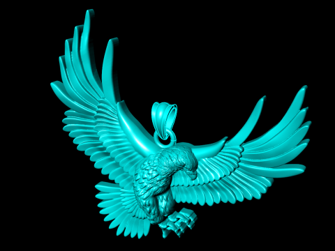 Eagle pendant - Mens pendant - N330 3Dプリントモデル